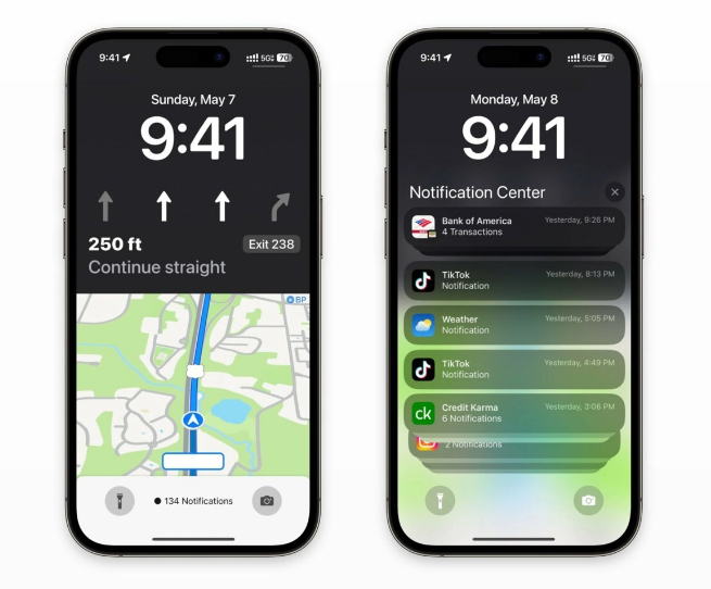 黑龙江苹果维修服务分享iOS17锁屏地图导航半屏显示长什么样 